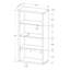 Bibliothèque contemporaine à 5 niveaux, stratifié gris, tablette réglable grise, avec grand espace de rangement