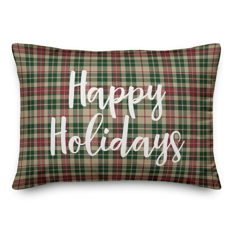  Coussin Happy Happy in Tartan