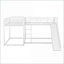 Double et amp; Lit simple superposé en forme de L en métal avec glissade et amp; Échelle courte - aucun sommier nécessaire, blanc pour la maison / chambre d'amis-1802675061-1802675062