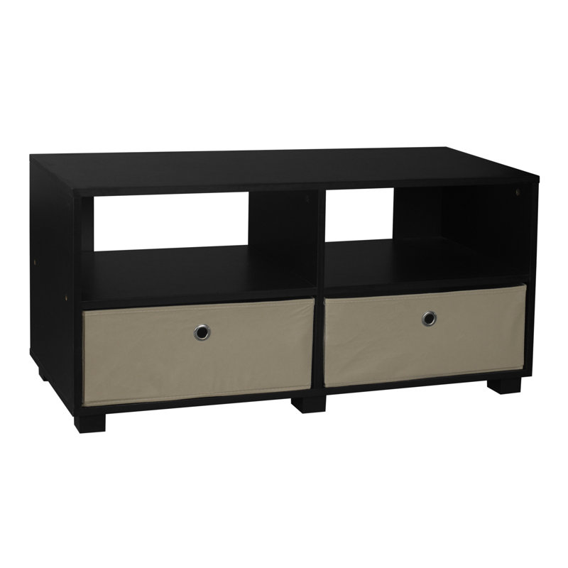 Unfinished TV Stand for TVs up to 43", Black/Beige