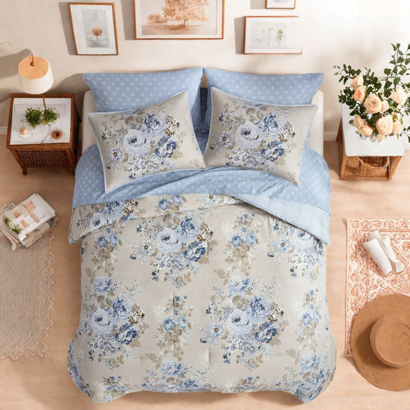Timeless Floral Bedding Sets, Polyester Comfort, Vintage Style For Home