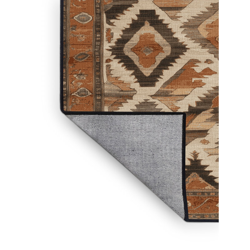 Tapis brun lavable à la machine, Carré 6 pi