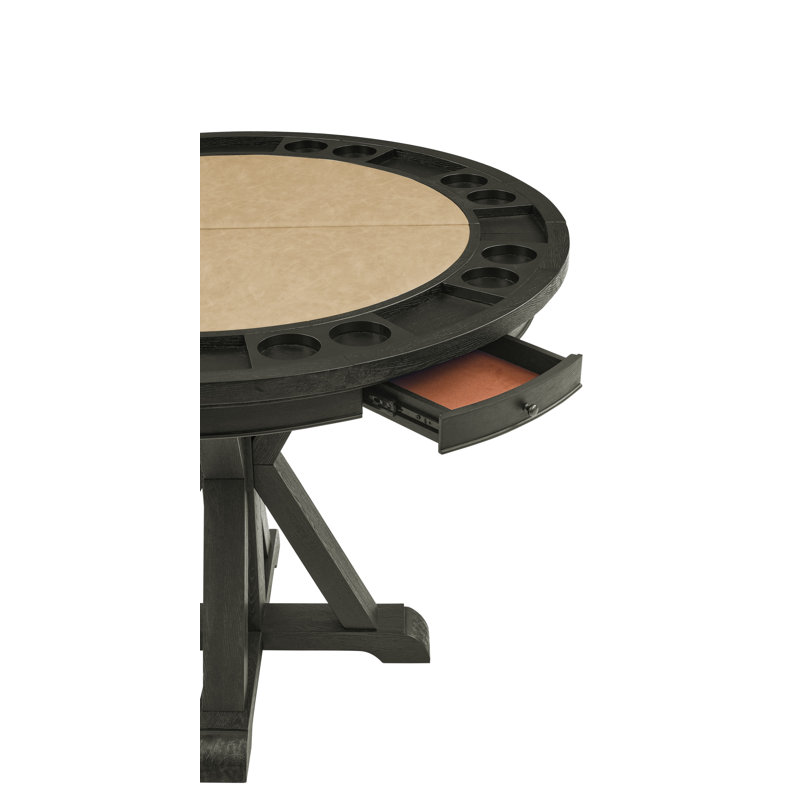 Table de poker pliable à 8 joueurs avec chaises et tiroirs Rylie, Noir