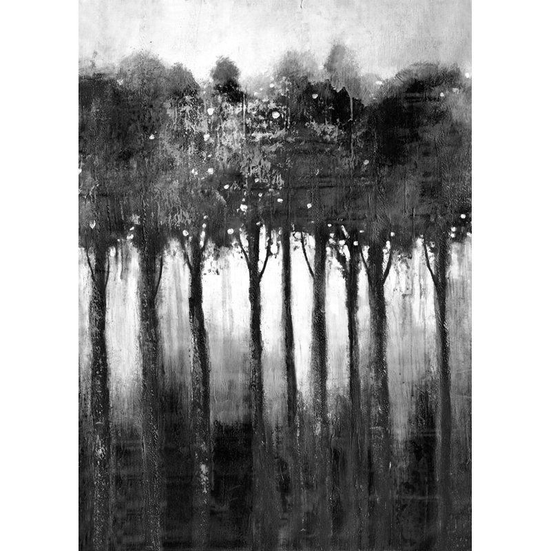 Arbres monochromes - Toile noire pour décoration intérieure