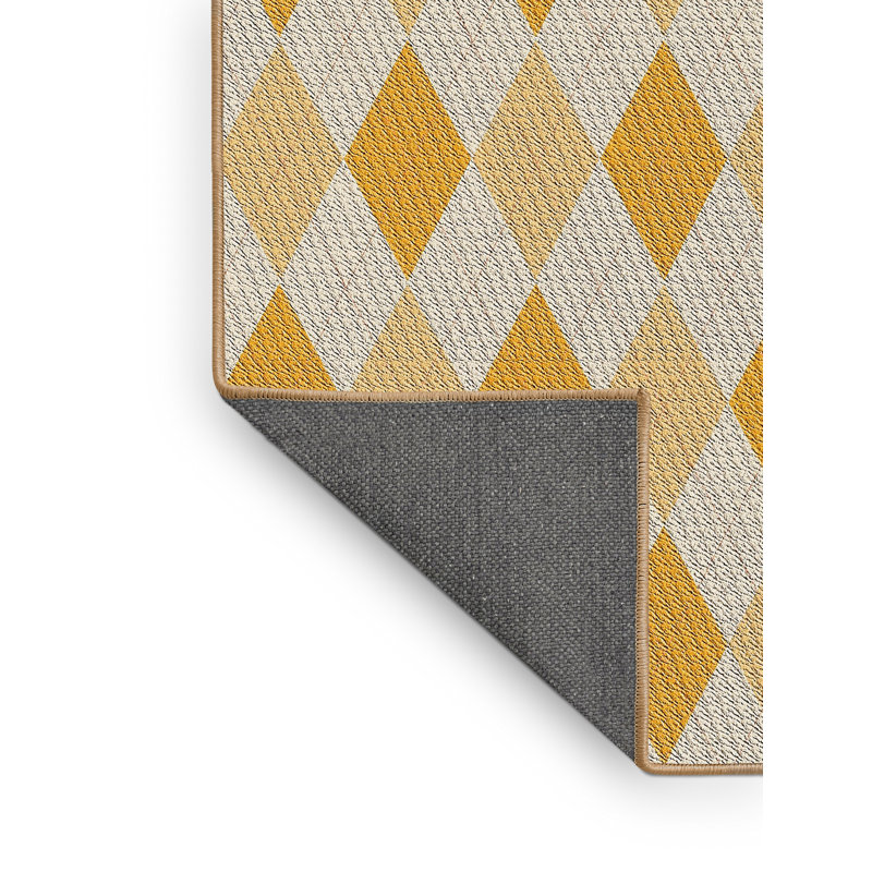 Tapis jaune / gris clair Power Loom, Rectangle 3 pi x 5 pi