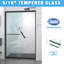 Cabine de douche à double cadre coulissant en aluminium de 44 à 48 po de largeur avec verre trempé chanfreiné de 8 mm, poignée anti-corrosion, poignée pour serviette et coulissante, installation réversible dans la salle de bain chanfreiné noir