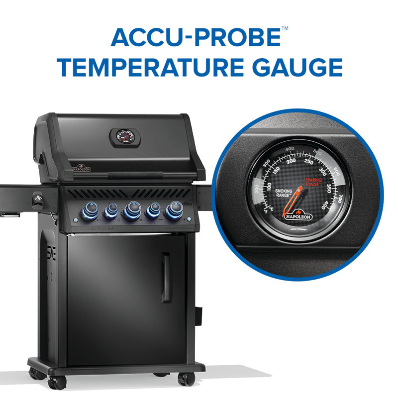 Phantom Rogue® PRO-S 425 Propane Gas Grill with Infrared Side and Rear Burners, Matte Black