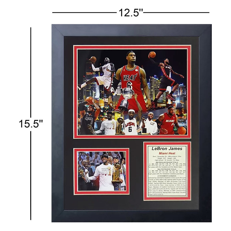Souvenirs encadrée par collage chauffant lebron james miami