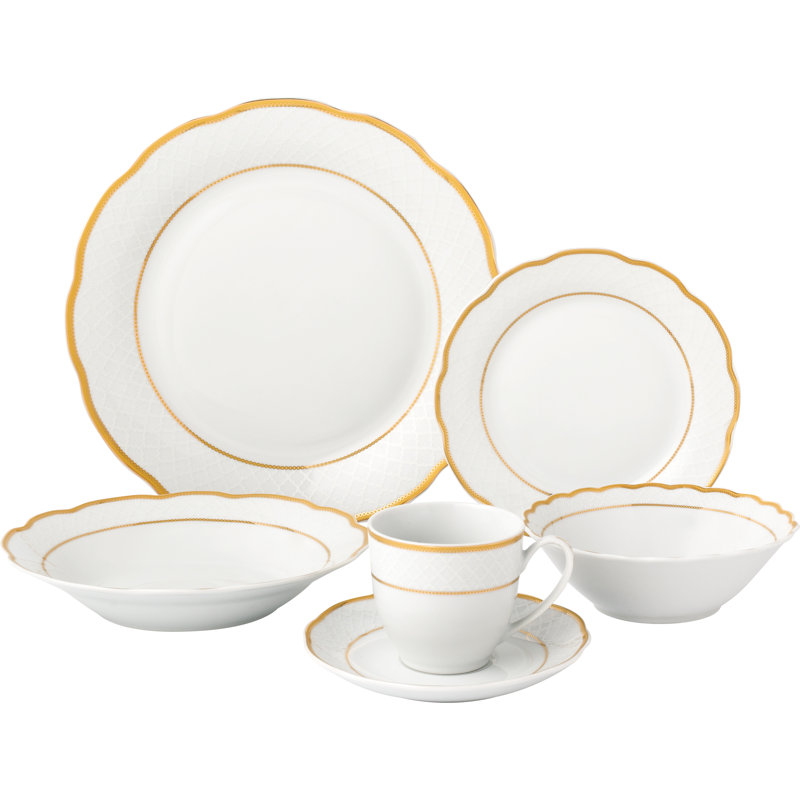 Porcelain China Dinnerware Set 24 Piece - Service for 4