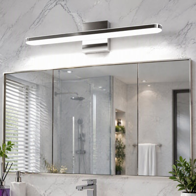 24" Chrome Modern Dimmable Integrated LED Bar Bathroom Vanity Light, Wall Sconce