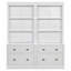Ensemble de bibliothèque moderne 2 pièces avec éclairage à DEL, tiroirs et tablettes ouvertes pour le rangement du salon et du bureau personnel