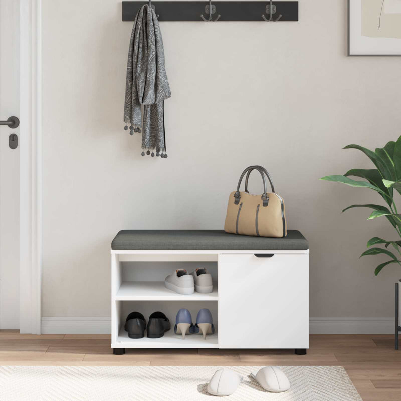 Storage Bench, White, 46cm H x 80cm W x 38cm D