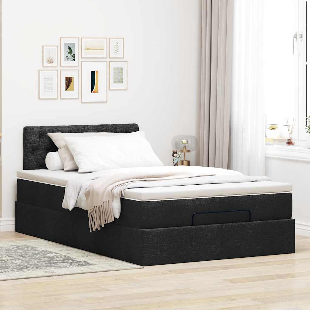 Vidaxl Ottoman-Bett Mit Matratze Dunkelgrau 80X200 Cm Stoff