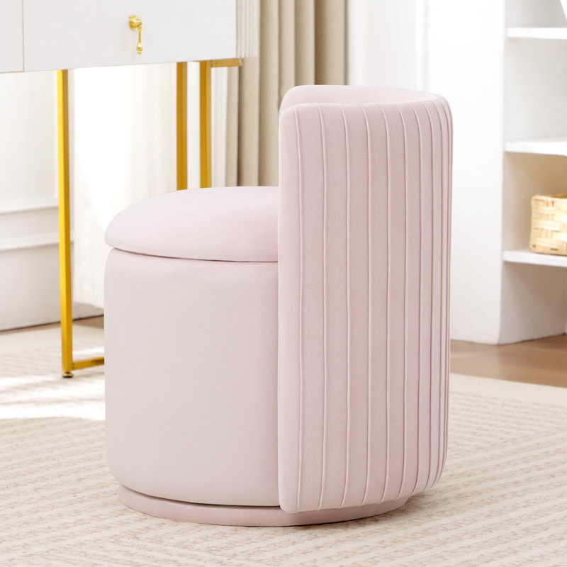 Upholstered Swivel Accent Chair, Pink
