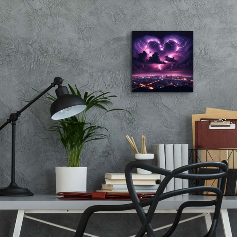  'Love Lightning' by Rey Klimt Acrylic Glass Wall Art, 12" x 12"