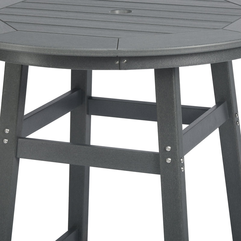 Table de bar d'extérieur ronde 35 po Laguna, Gris foncé