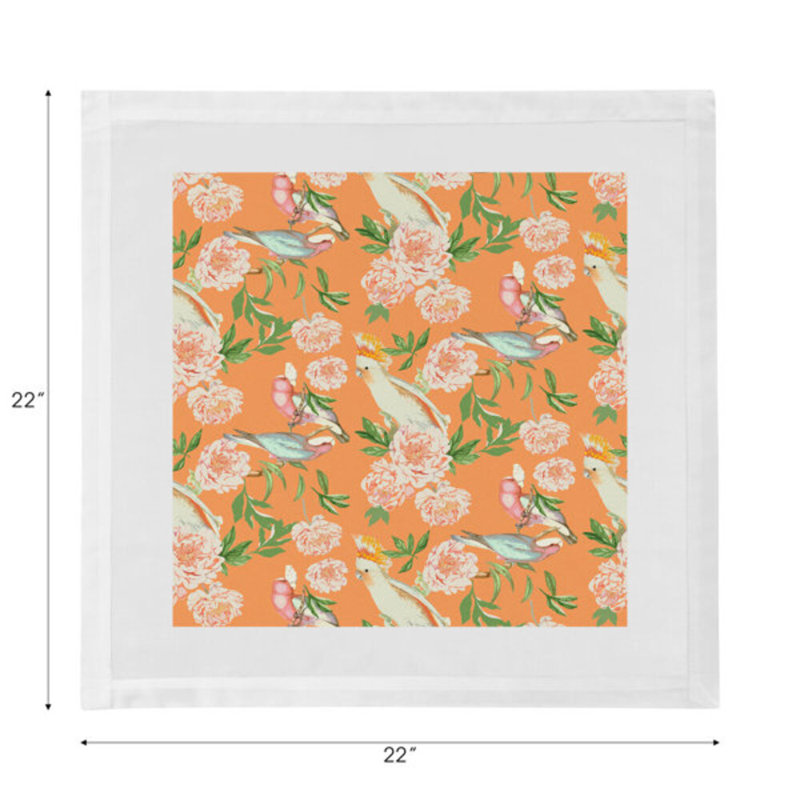 Peony Inspira Hemstitch 22" Linen/Cotton Napkin, Bellini