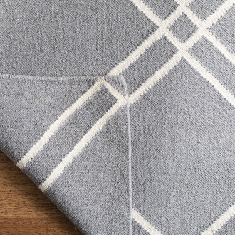 Tapis géométrique en laine / coton tissé à la main Rodgers, Rectangle 5 pi x 8 pi