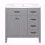Armoire de salle de bain 36 po avec lavabo 36 po, gris-890156009