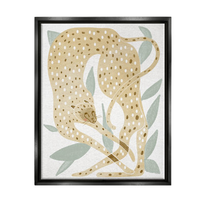 " Modern Cheetah Botanical Leaves "