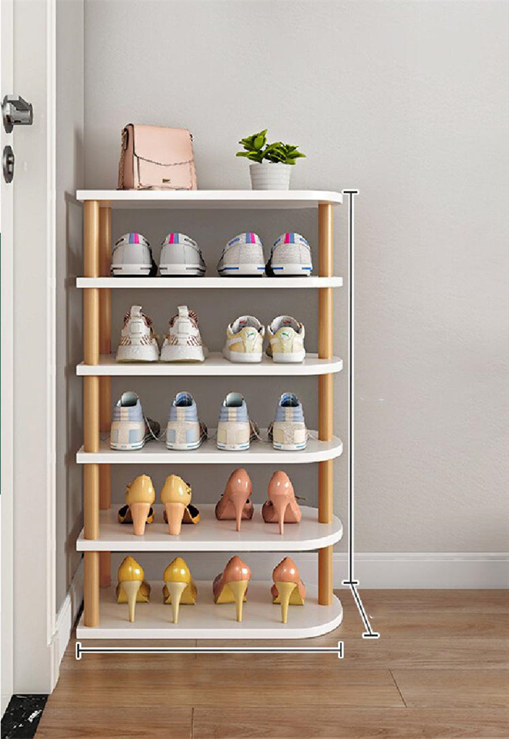 Ebern Designs 12 Pair Solid Wood Shoe Rack