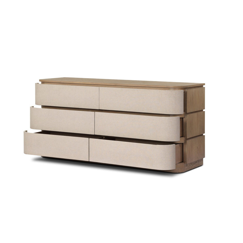 Mariella 6 Drawer Dresser-Beige Painted Linen