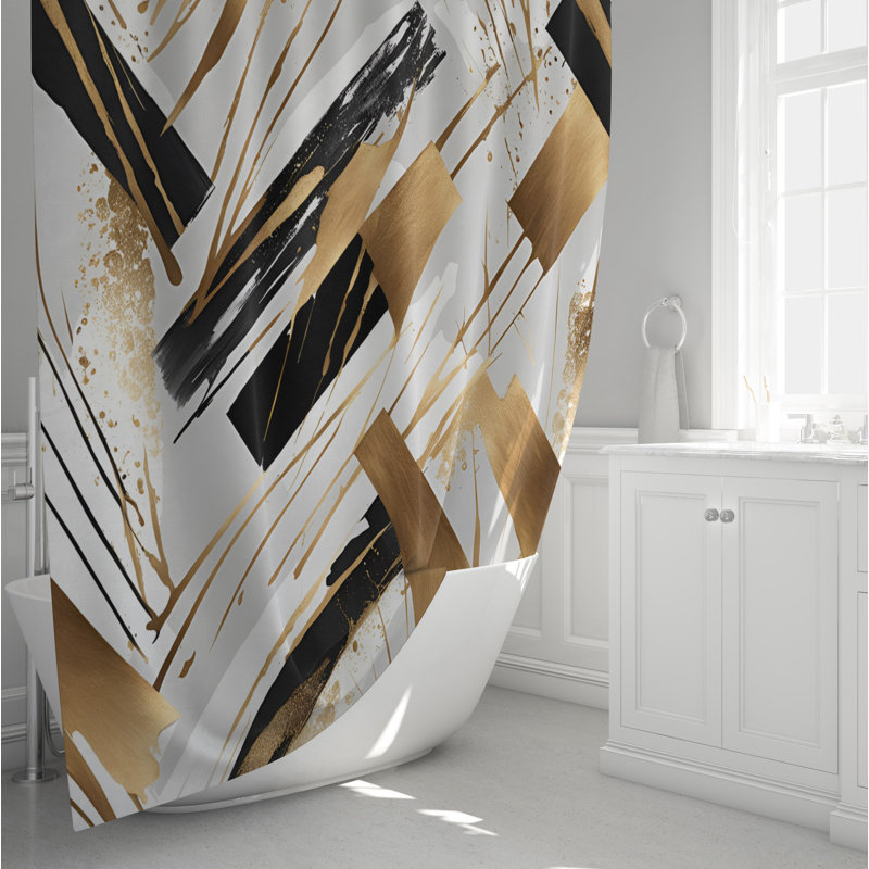 Rideau de douche abstrait Dheeraj, H 72 po x l 70 po