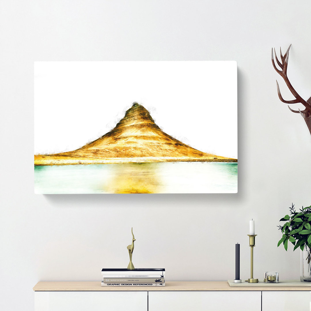 The Kirkjufell Mountain in Iceland - Wrapped Canvas