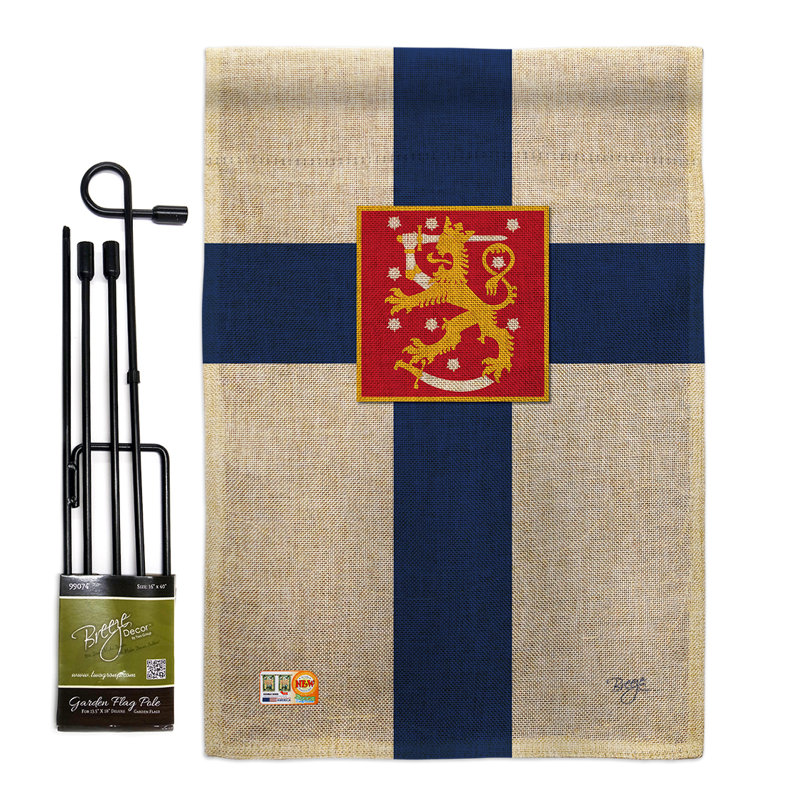 En toile jute 2 côtés 19 x 13 po ensemble de drapeau
