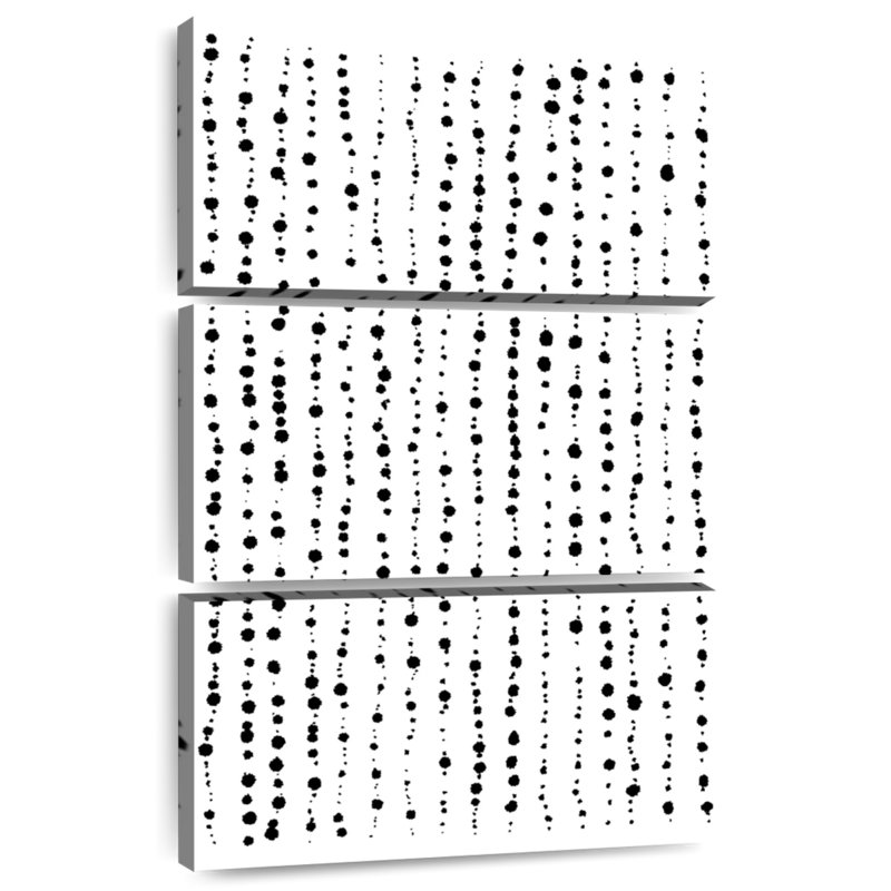 Avery Minimal Dots Lines - noir et blanc, H 32 po x l 20 po