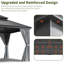 Pavillon de jardin en aluminium 10 pi x P 10 pi avec toit en acier galvanisé, filets et rideaux-129007970
