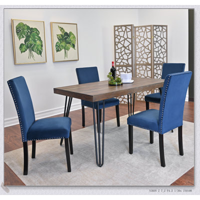 Ensemble de salle à manger 5 pièces Ashpin, table de salle à manger en épingle à cheveux avec 4 chaises, alliant style Mid-Century et confort moderne