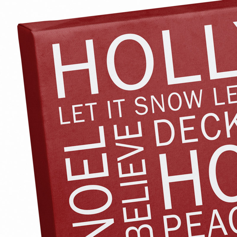 «Christmas Sayings», impression sur toile tendue, H 11 po x l 14 po x P 1,25 po, Rouge