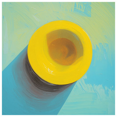 Coussin jaune sur fond bleu à double face