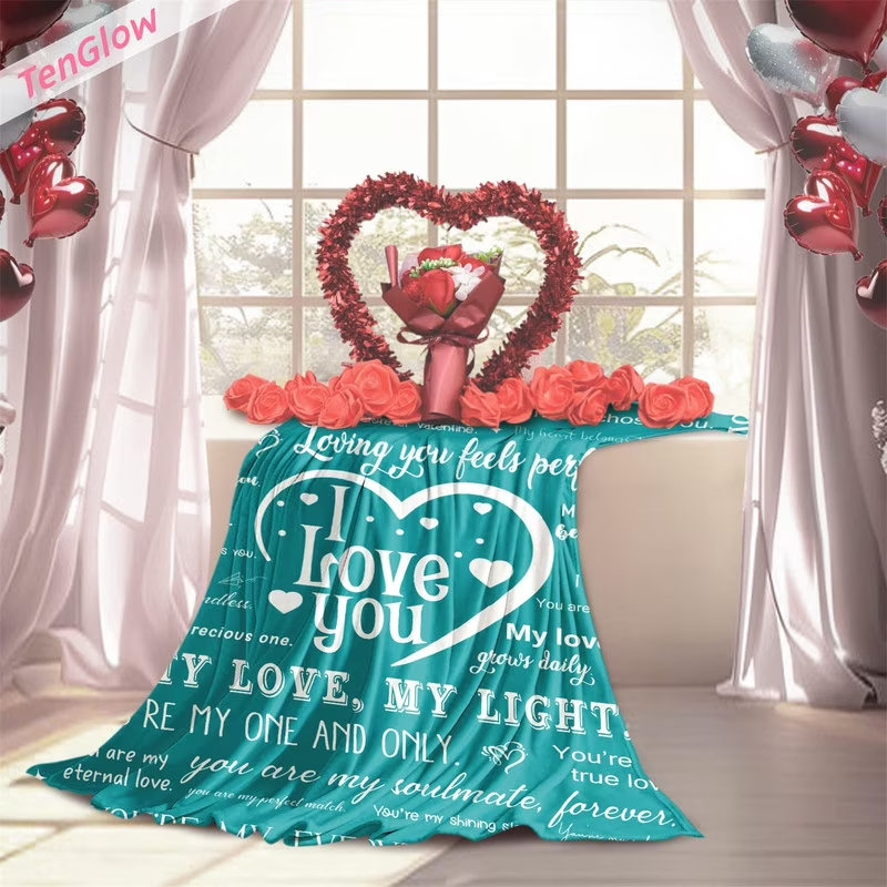 Couverture pour la Saint-Valentin Cadeaux pour hommes Valentines 60 "X80" I Love You, L 80 po x l 60 po