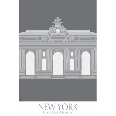 New York Grand Central Monochrome 1 Piece Wrapped Canvas Wall Art