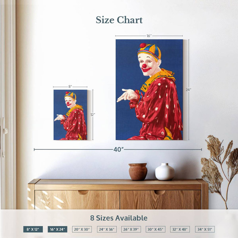 Leisha Clown, 12" H x 8" W