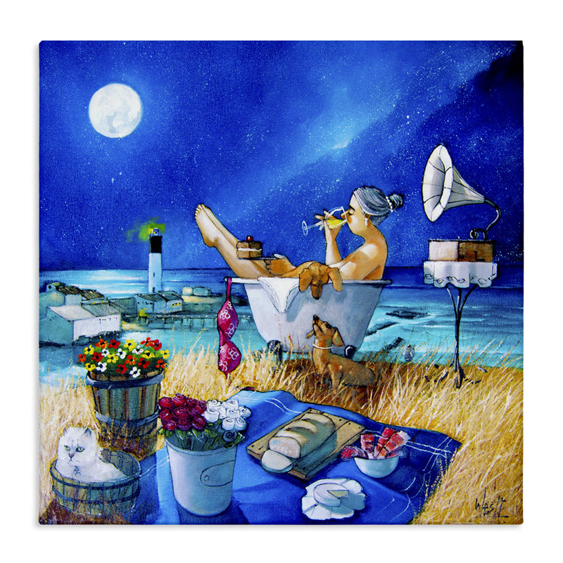«Nighttime Bath by Sea», art mural par Ronald West, H 24 po x l 24 po