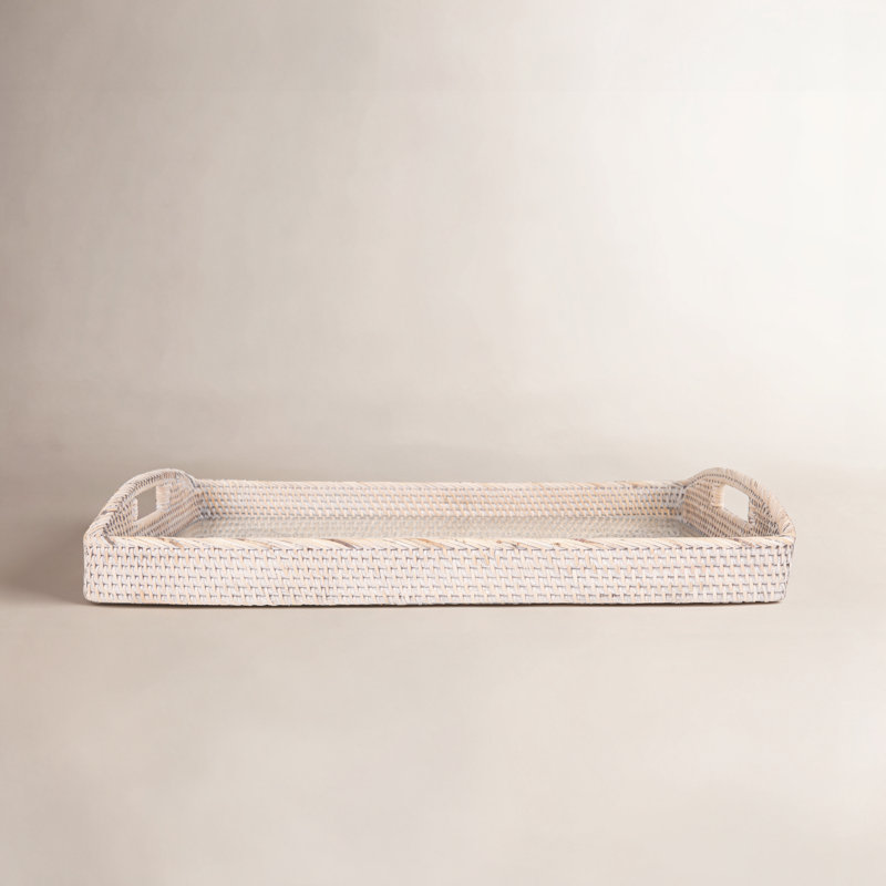 Repose-pieds rectangulaire Ilonka Grayton, Blanc délavé, H 2 po x l 28 po x P 18 po, Pas de paquet