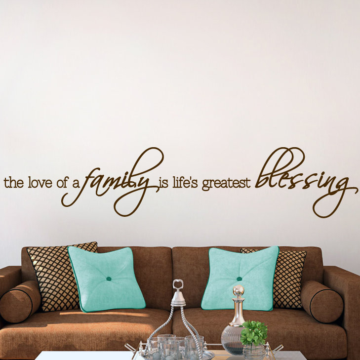 Décalcomanie murale « love of a family », Brun chocolat