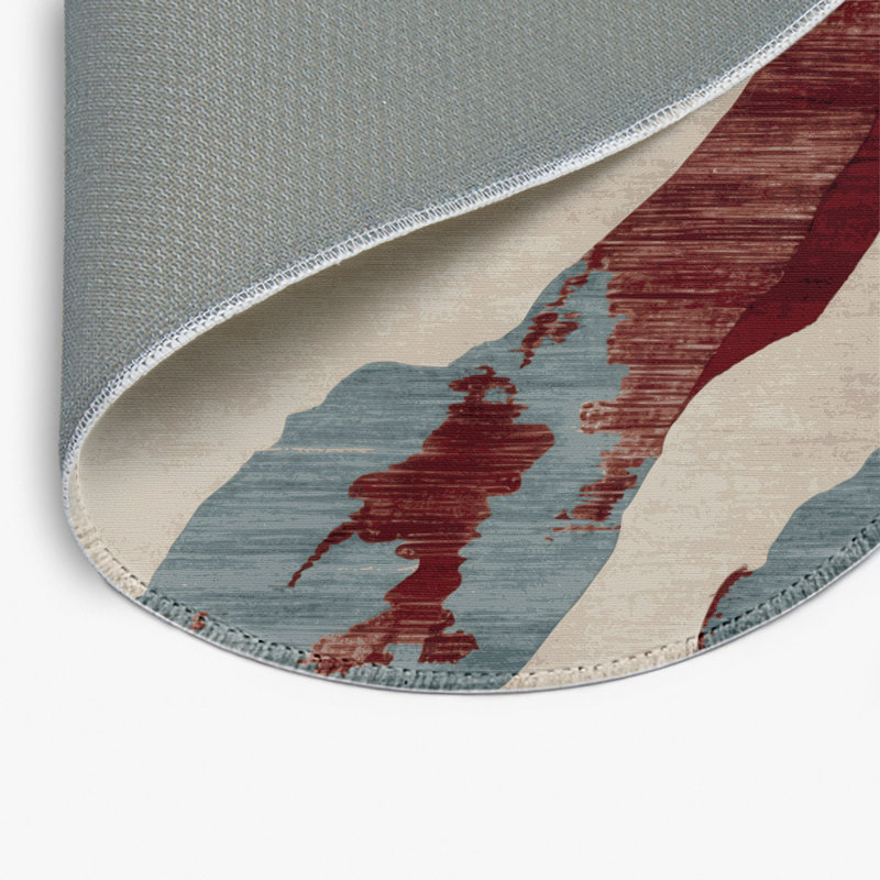 Tapis intérieur et extérieur beige Watercolor, Rond 5 pi