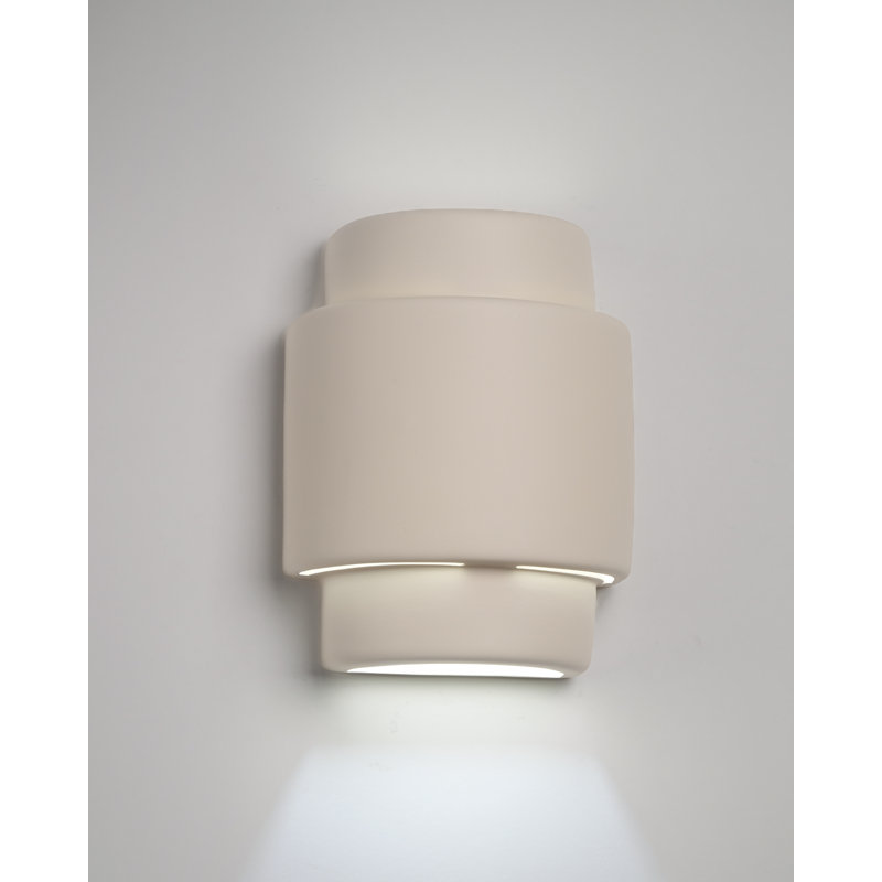 Chiyeko Ceramic Wall Light, LED Bulb Included, 13.5" H x 10" W x 6" D, Cottonwood
