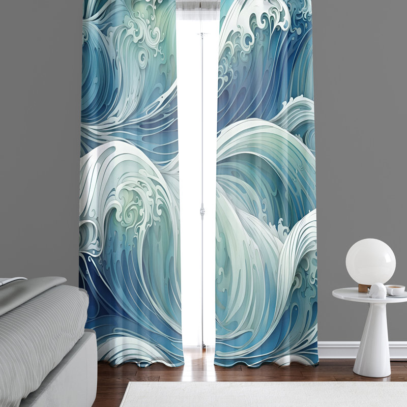 Paire de rideaux semi-transparents Epimerio, L 40 po x L 61 po