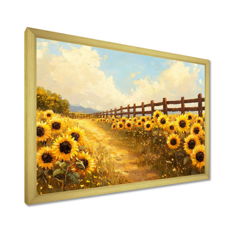 Donyai tournesols par le cheval Corral II - tournesols, art mural, Reproduction encadrée d'une seule photo, H 30 po x l 40 po