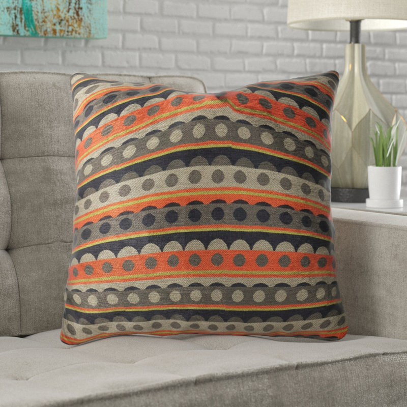 Coussin de luxe Story Circle, 18 po x 18 po, Coussin décoratif