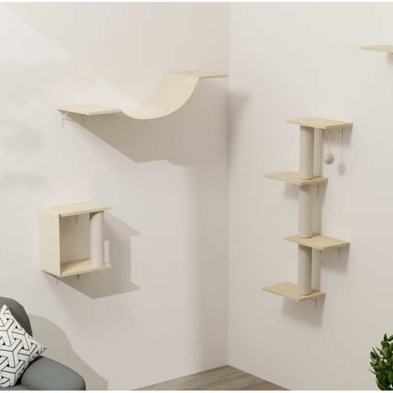 Mobilier moderne pour chat mural - 4 pièces