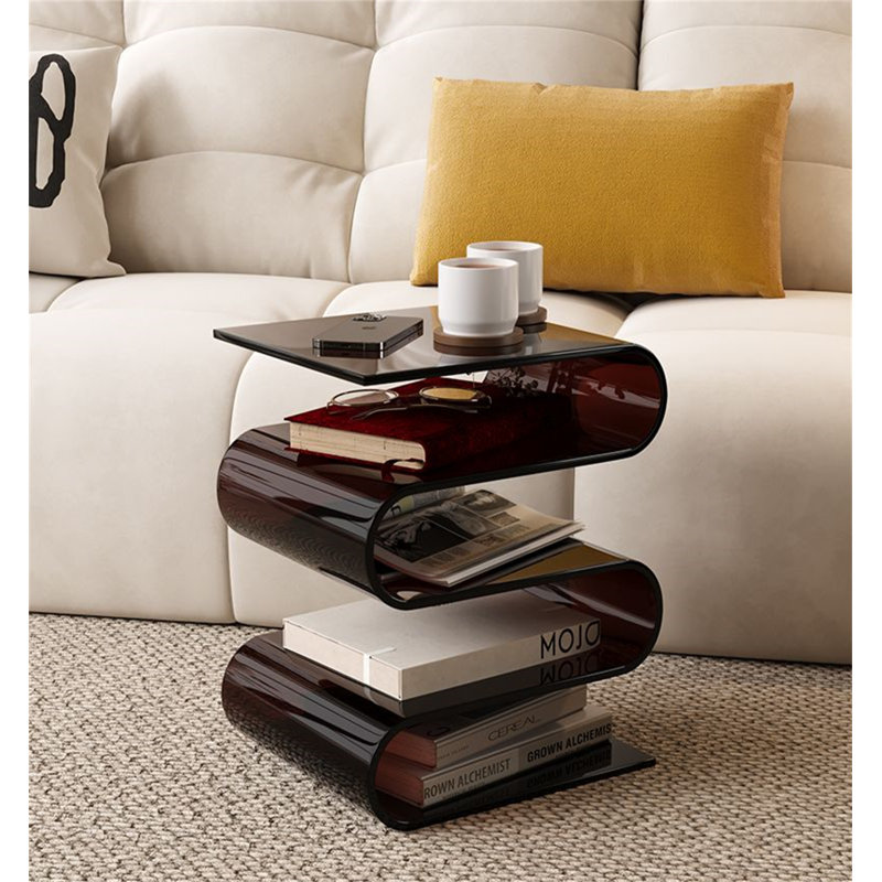 Table d'appoint Modern Wave, Brun