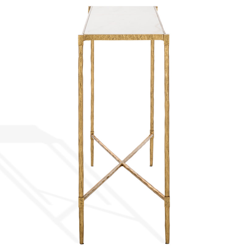 Isabellina Metal And Marble Console Table, Brass