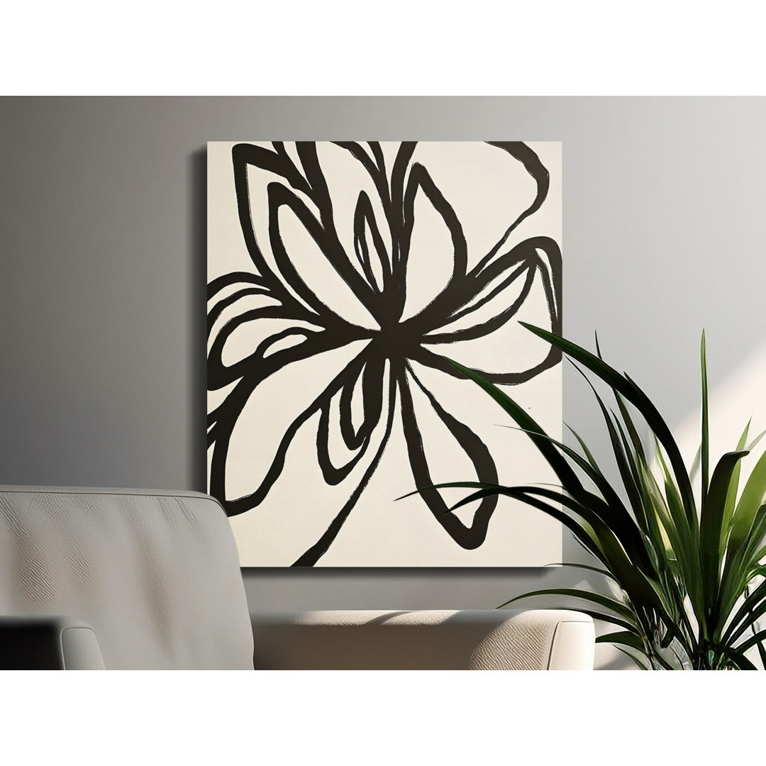 Abstract Organic Floral Outline Canvas Print