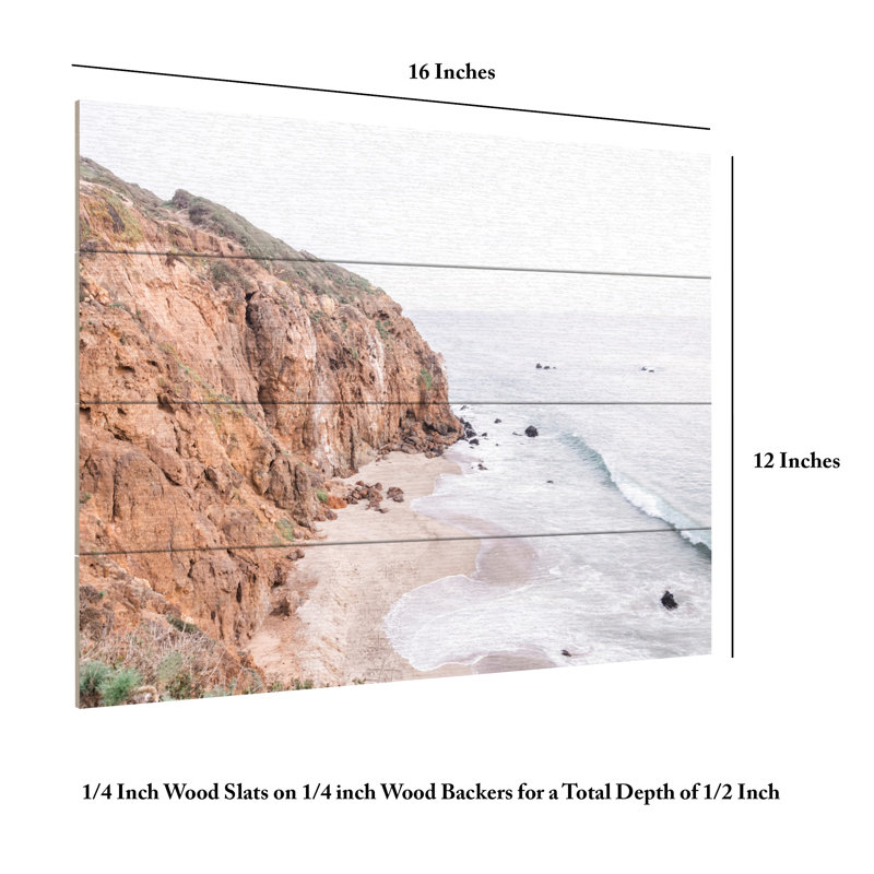 Elena Chukhlebova Malibu Beach Wood Slat Art, 18" H x 22" W